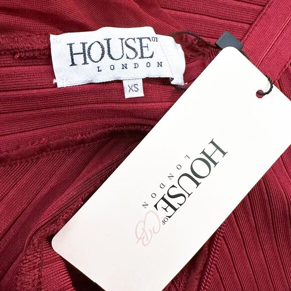 House of CB Coquette Lolita Feminine Noelle Bandage Sheer Sleeve Dress Red sz XS - Picture 9 of 11